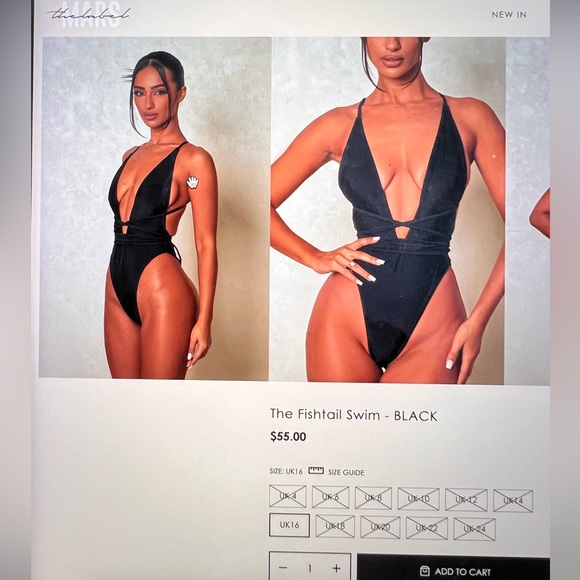Mars the label- Fishtail Swim- Black size UK 4 - Picture 1 of 5